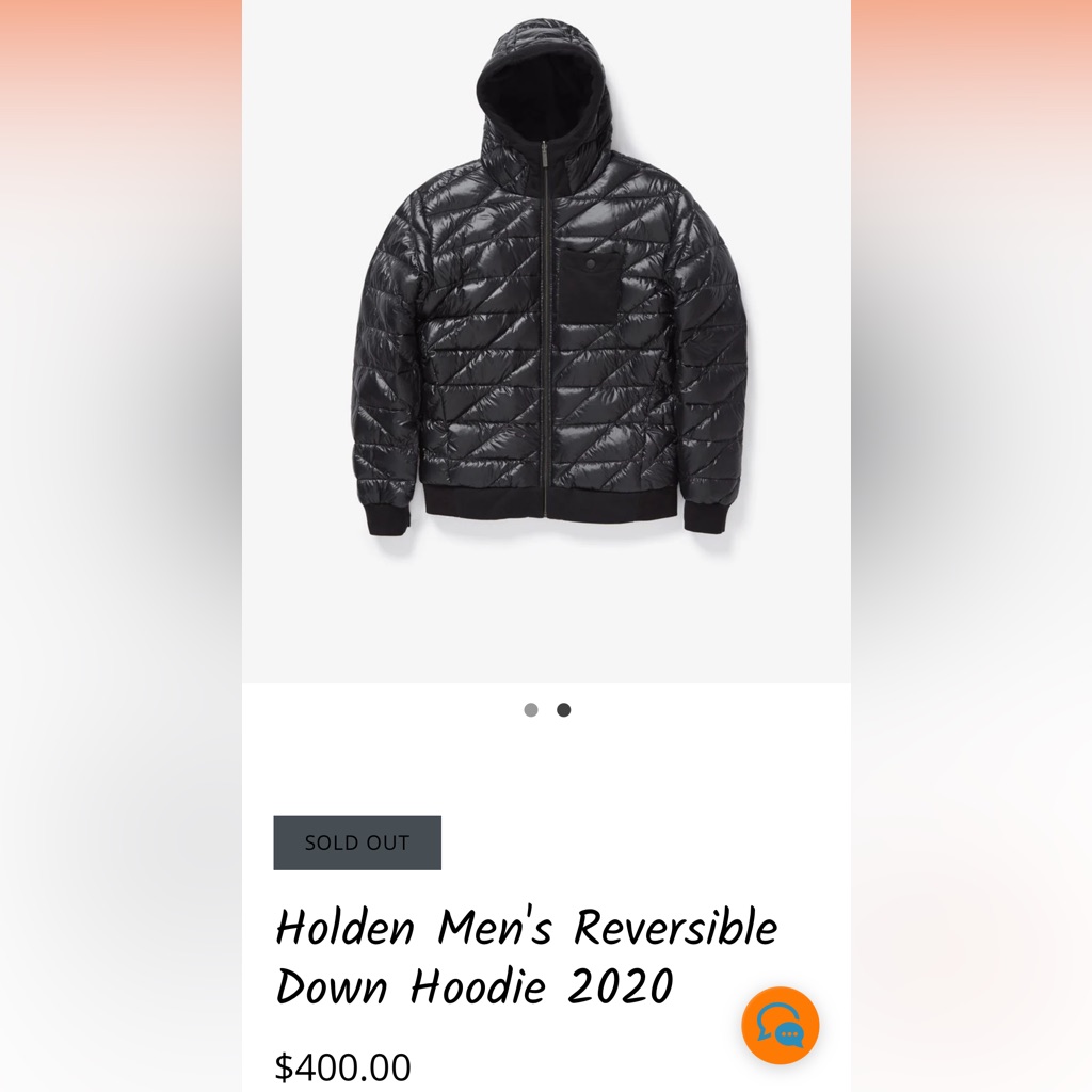 Holden Men’s Reversible Down Hoodie 2020